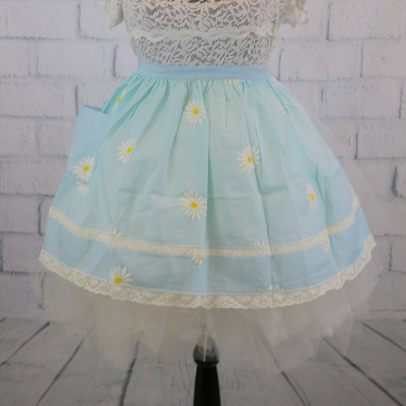 Vintage Other - Vintage Hostess Blue Daisy Apron
